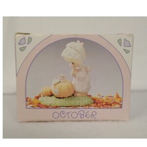 New Vintage 1989 Precious Moments October Miniature Monthly Figurine